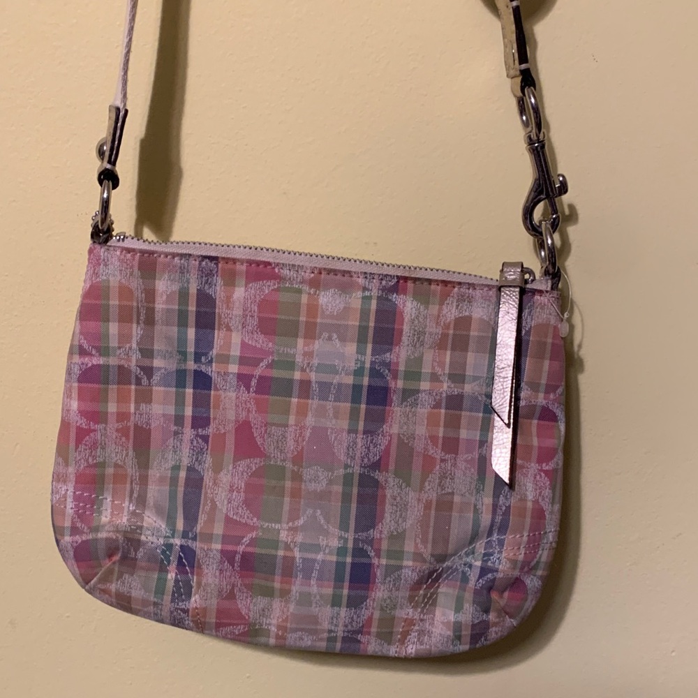 Coach Poppy Madras Plaid Sequined crossbody bag - Picture 2 of 10